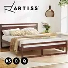 Artiss Bed Frame Queen Double King Single Size Wooden Walnut WITTON