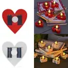 Solar Flameless Flickering Heart LED Tea Candles Lights Waterproof Tealight Lamp