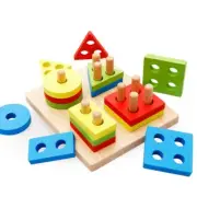 Wooden Sorting & Stacking Toys Shape Colour Recognition Blocks Matching Puzzle