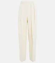 [Stella McCartney] Stella McCartney High-rise pleated straight pants AU 4 beige