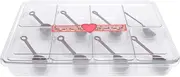 Condiment Caddy with 8 Containers & Spoons Serving Tray for Party, Bar, Salad Large Capacity, Non Slip Bottom, Exquisite Workmanship (Plastic)