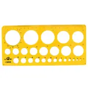 2mm-40mm Diameter Range Circles Drawing Stencil Template Ruler Clear Yellow