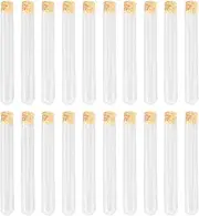 iplusmile 20pcs 15ml Glass Test Tubes, 15×100mm Clear Borosilicate Glass Test Tubes with Cork Stoppers for Scientific Experiments, Party Decorations, Bath Salt, Candy Storage