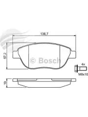 Bosch Brake Pad Front Set Citroen C3,4 Berlingo Xsara Peugeot (BP375) (for: Peugeot)