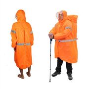 PUSH!戶外休閒用品雨衣登山雨衣背包雨衣連體雨衣P104-1綠色M