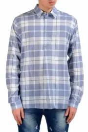 Dolce & Gabbana Men's 1/2 Button Plaid Dress Shirt Size 15.75 16 16.5 17 17.5