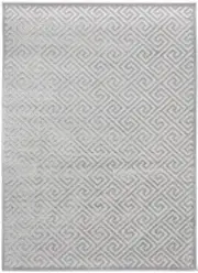 Empire Silver Greek Key Pattern Rug