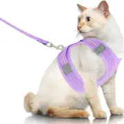 Reflective Cat Harness and Leash Kitten Cute Double Soft Mesh Cats Vest Adjustab