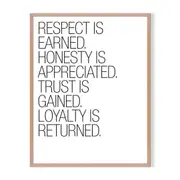 Respect Framed Printed Wall Art - Timber