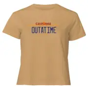 Back to the Future Outatime Plate Women's Cropped T-Shirt - Tan