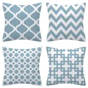 Home Décor Hamptons Cushion Covers 4pcs Pack (Aqua Blue)