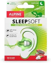 Alpine Sleepsoft Ear Plugs for sleeping (2019) Noise reduction earplugs for Snoring - Soft Filters Designed for side sleeping - Easy to take out of ears - Hypoallergenic Material - Reusable