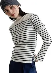 [VIS] (ビス) Bis Knit Pullover, Rib-Knit Petite High Neck Pullover, Available in Sizes for Short Stature Ladies, Sub (17), generated subb (17), Free Size