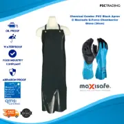 Chemical Combo PVC Black Apron with Maxisafe G-Force Chembarrier Glove - 30cm