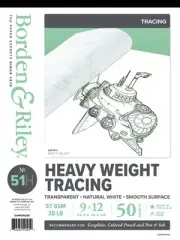 9" x 12" #51H Heavyweight Tracing Paper Pad, 57 GSM/38 LB, 50 White Sheets, 1...