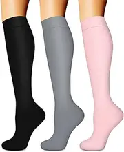 Aidexnba Compression Socks for Women & Men (3 pairs) - Best Support for Nurses, Running, Hiking, Recovery,Athletic