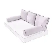 |COVER ONLY| STYLE 3 Full Bolster Pillow Daybed Porch Swing Contrast Trim AD107