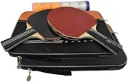 Table Tennis Set Pack of 2 Premium Paddles Racket 6 Ping Pong Balls 2 Carry Bags