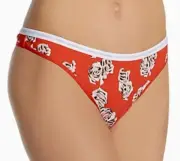 CALVIN KLEIN CK One Cotton Floral Terra Cotta Thong Panty NEW Womens Sz S 5 M 6