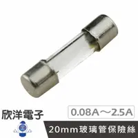 在飛比找樂天市場購物網優惠-※ 欣洋電子 ※ 20mm 玻璃管保險絲 0.1A至1A