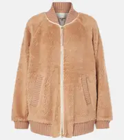 [Varley] Varley Ella fleece bomber jacket AU 12 beige