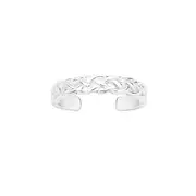 Silver Open Plait Toe Ring