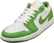 Jordan Men's 1 Low SE White/Chlorophyll-Lightening (HF4823 100), White/Chlorophyll-lightening, 12