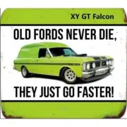 Green Ford XY GT Panel Van Embossed Metal Sign