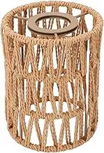 Zerodis Lampshade Retro Imitation Rattan Bohemian Hand Woven Lamp Shade for Floor Lamps Chandeliers Table Wall, Easy Installation, Bohemian Decor for Home Space