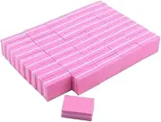YIMART 20 Pcs Double-sided Mini Nail Buffer Block Colorful Sponge Nail Polish Sanding Buffer Strips Nail File Blocks Manicure Tools (Pink)