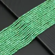 High-Quality Natural Round Faceted Chrysoprase Gemstone Beads, 3mm 15.5" Strand