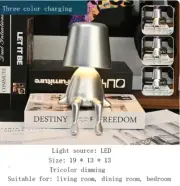 Touch Desk Lamp, Study Room, Bedside Lamp, Decorative Lamp USB Charge Silver J