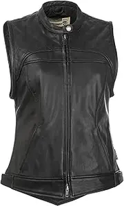 HIGHWAY 21 Women’s Ava Vest, Leather Riding Vest for Women, Protective Women’s Vest for Rugged Biking