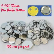 DIY Supply 1-1/4"32mm 100sets Metal Pin Badge Button Parts Button Maker company