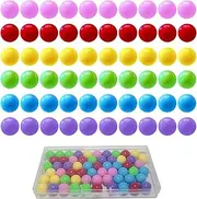 Yoeevi 60 Pcs Chinese Checkers Marbles Balls in 6 Colors,14mm Game Replacement Marbles Balls with Plastic Box for Marble Run, Marbles Game