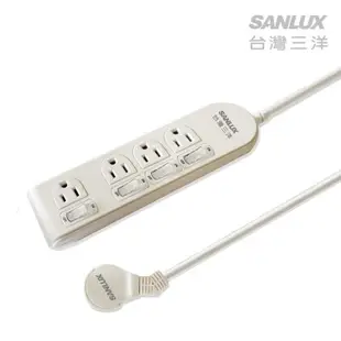 SANLUX 台灣三洋 轉接電源線 ( 三孔四座四切 ) SYPW-344A / 180CM