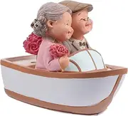 Loving Elderly Couple Figurines Old Married Couple Figurine Resin Statues Miniature Valentines Day Couple Statue for Home Wedding Decor (Wash Feet)/740