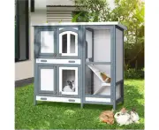 I.Pet Rabbit Hutch 98Cm X 45Cm X 92Cm Chicken Coop Large Wooden House Run Cage B