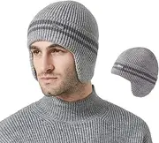 [Tandarui] Men Winter Brimless Hat Warm Earmuffs Ear Protection Men's Knit Brimless Pee Hat