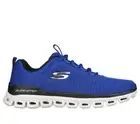 Skechers Men Shoes Sport Wide Glide Step Blue Black Memory Foam Comfort 232136