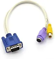 VGA SVGA Male Plug to TV S-Video RCA Female Adapter Converter Connect Cable