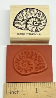 SPIRAL Snail SEA SHELL seashell mollusk Beach Stampin' Up! Wood RUBBER STAMP NEW