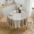 Jacquard Round Tablecloth Table Cloth Covers Dining Room Home Party Desk Decor