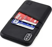 Dockem Wallet Case for iPhone X/XS: Built-in Metal Plate for Magnetic Mounting & 2 Credit Card Holders, 5.8" Exec M2 Synthetic Leather (Black)