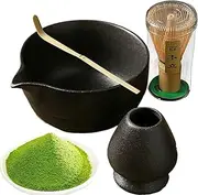 Kezvmhy Matcha Set, Japanese Matcha Set, Matcha Set for Ceremony, Matcha Kit for Ceremony Matcha Lovers, Matcha Bowl with Spout, Matcha Whisk, Cup and Whisk Holder