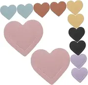 SEWACC 12pcs Cute Pu Leather Heart Shape Corner Bookmarks for Women Multicolor Book Accessories for Reading Lightweight and Charming Design