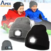 Kids LED Beanie Hat with Lights Boys Girls USB Rechargeable Unisex Headlamp Cap