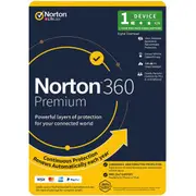 NortonLifeLock Norton 360 Premium - 1 User - 1 Device - 12 Months 100GB PC Cloud Backup - Includes Secure VPN Generic ENR RSP DVDSLV GUM [21432839]