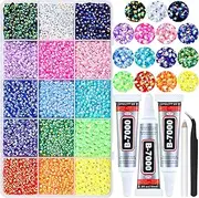 20000PCS 3MM Resin Jelly Rhinestones for Crafts Nails, 15 Colors SS12 Flatback Rhinestone Gems for Tumblers Mugs Crocs Shoes Graduation Cap Makeup, Bedazzling Kit with B7000 Glue