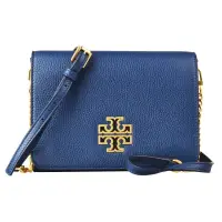 在飛比找momo購物網優惠-【TORY BURCH】BRITTEN金字LOGO鏈帶鑲飾斜